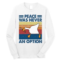 Murder Duck Peace Was Never An Option Duck With Knife Meme Long Sleeve Shirt