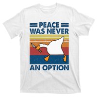 Murder Duck Peace Was Never An Option Duck With Knife Meme T-Shirt