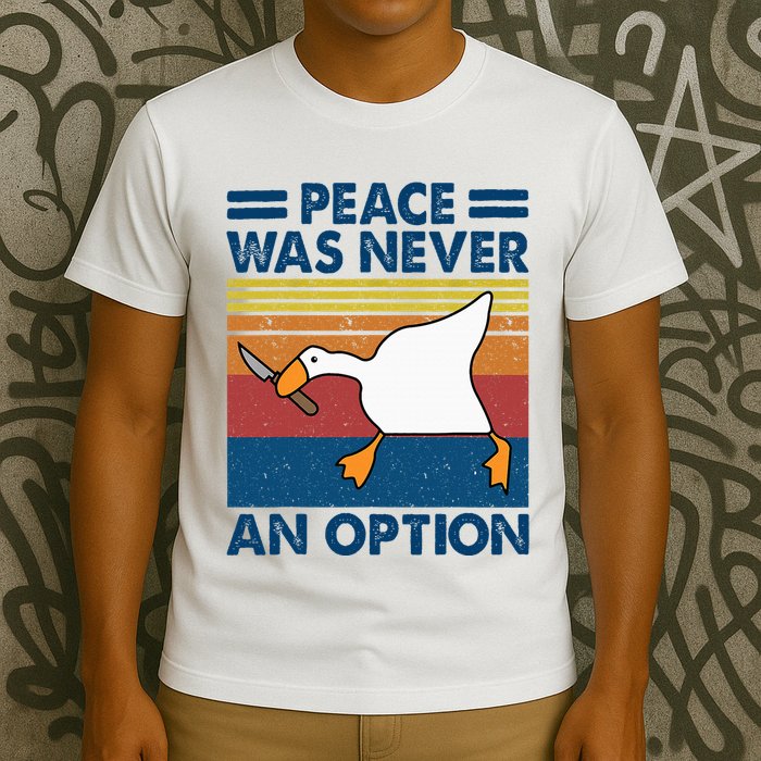 Murder Duck Peace Was Never An Option Duck With Knife Meme T-Shirt