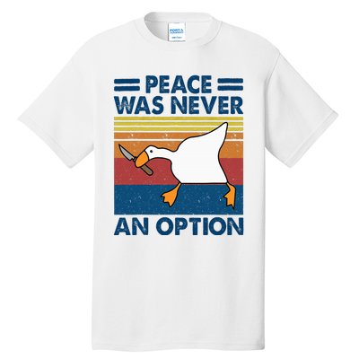 Murder Duck Peace Was Never An Option Duck With Knife Meme Tall T-Shirt