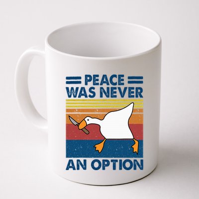 Murder Duck Peace Was Never An Option Duck With Knife Meme Coffee Mug