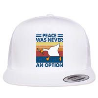 Murder Duck Peace Was Never An Option Duck With Knife Meme Flatbill Hat
