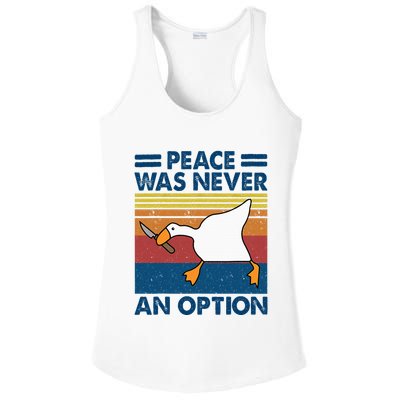 Murder Duck Peace Was Never An Option Duck With Knife Meme Ladies PosiCharge Competitor Racerback Tank