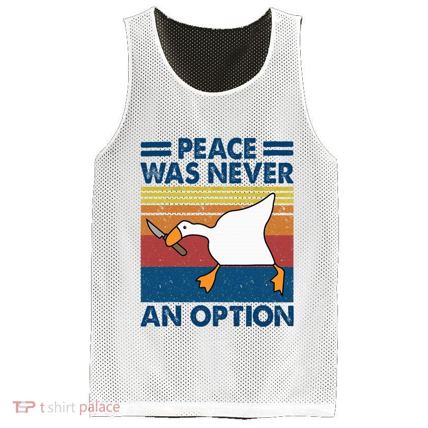 Murder Duck Peace Was Never An Option Duck With Knife Meme Mesh Reversible Basketball Jersey Tank