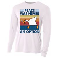 Murder Duck Peace Was Never An Option Duck With Knife Meme Cooling Performance Long Sleeve Crew