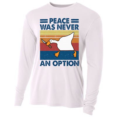 Murder Duck Peace Was Never An Option Duck With Knife Meme Cooling Performance Long Sleeve Crew