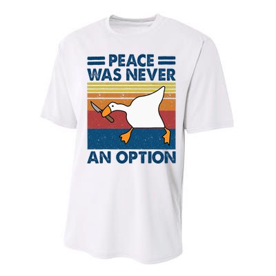 Murder Duck Peace Was Never An Option Duck With Knife Meme Performance Sprint T-Shirt