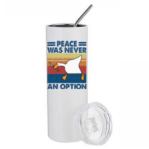 Murder Duck Peace Was Never An Option Duck With Knife Meme Stainless Steel Tumbler