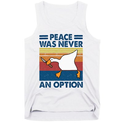 Murder Duck Peace Was Never An Option Duck With Knife Meme Tank Top