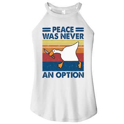 Murder Duck Peace Was Never An Option Duck With Knife Meme Women's Perfect Tri Rocker Tank
