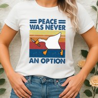 Murder Duck Peace Was Never An Option Duck With Knife Meme Womens T-Shirt