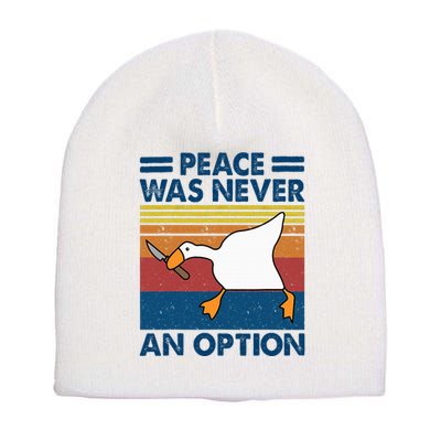 Murder Duck Peace Was Never An Option Duck With Knife Meme Short Acrylic Beanie