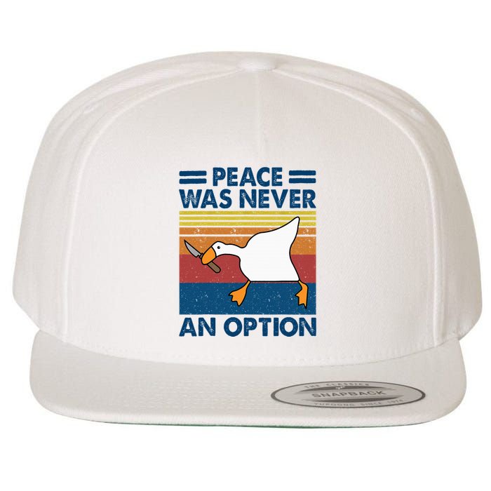 Murder Duck Peace Was Never An Option Duck With Knife Meme Wool Snapback Cap