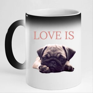 Mothers Day Pug Gift Pug Mom Life Love Dog 11oz Black Color Changing Mug