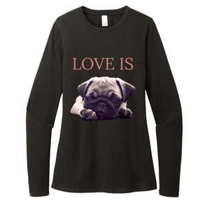 Mothers Day Pug Gift Pug Mom Life Love Dog Womens CVC Long Sleeve Shirt