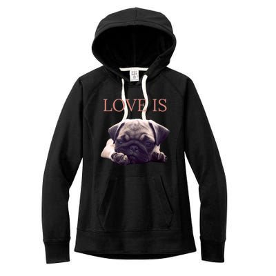 Mothers Day Pug Gift Pug Mom Life Love Dog Women's Fleece Hoodie