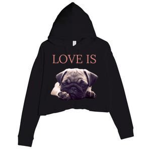 Mothers Day Pug Gift Pug Mom Life Love Dog Crop Fleece Hoodie