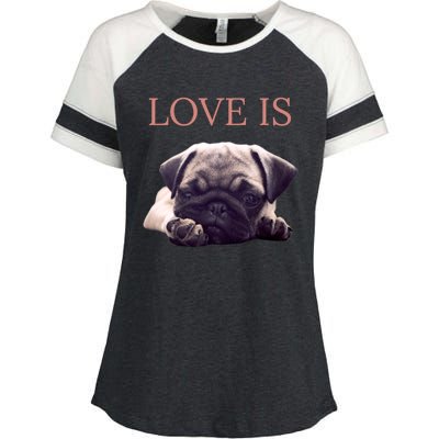 Mothers Day Pug Gift Pug Mom Life Love Dog Enza Ladies Jersey Colorblock Tee