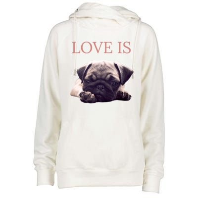 Mothers Day Pug Gift Pug Mom Life Love Dog Womens Funnel Neck Pullover Hood