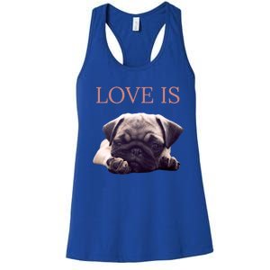 Mothers Day Pug Gift Pug Mom Life Love Dog Women's Racerback Tank