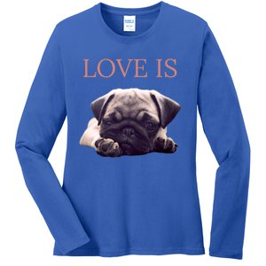 Mothers Day Pug Gift Pug Mom Life Love Dog Ladies Long Sleeve Shirt