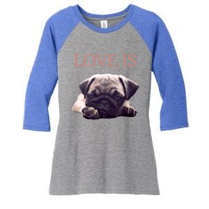 Mothers Day Pug Gift Pug Mom Life Love Dog Women's Tri-Blend 3/4-Sleeve Raglan Shirt