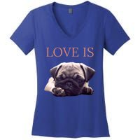 Mothers Day Pug Gift Pug Mom Life Love Dog Women's V-Neck T-Shirt