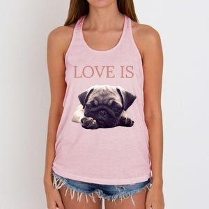 Mothers Day Pug Gift Pug Mom Life Love Dog Women's Knotted Racerback Tank