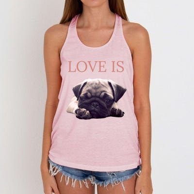 Mothers Day Pug Gift Pug Mom Life Love Dog Women's Knotted Racerback Tank