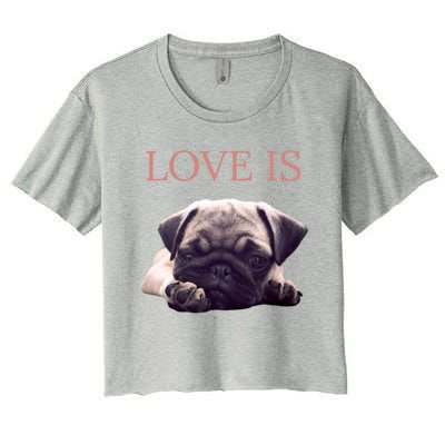 Mothers Day Pug Gift Pug Mom Life Love Dog Women's Crop Top Tee