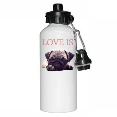 Mothers Day Pug Gift Pug Mom Life Love Dog Aluminum Water Bottle