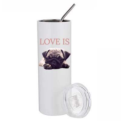 Mothers Day Pug Gift Pug Mom Life Love Dog Stainless Steel Tumbler