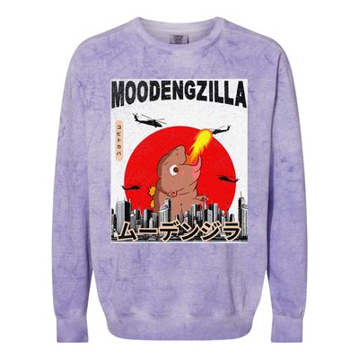 Moo Deng Pygmy Hippopotamus Funny Moodengzilla Gift Colorblast Crewneck Sweatshirt