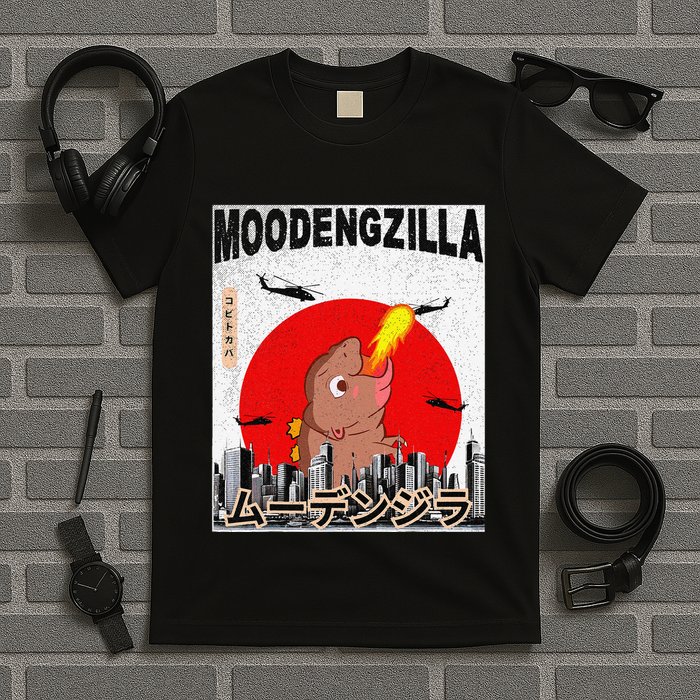 Moo Deng Pygmy Hippopotamus Funny Moodengzilla Gift T-Shirt