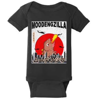 Moo Deng Pygmy Hippopotamus Funny Moodengzilla Gift Baby Bodysuit