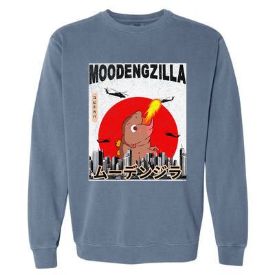 Moo Deng Pygmy Hippopotamus Funny Moodengzilla Gift Garment-Dyed Sweatshirt