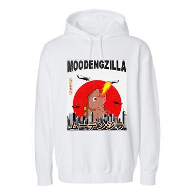 Moo Deng Pygmy Hippopotamus Funny Moodengzilla Gift Garment-Dyed Fleece Hoodie