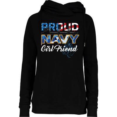 Memorial Day Proud Nav'y GirlFriend Womens Funnel Neck Pullover Hood