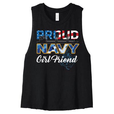 Memorial Day Proud Nav'y GirlFriend Women's Racerback Cropped Tank