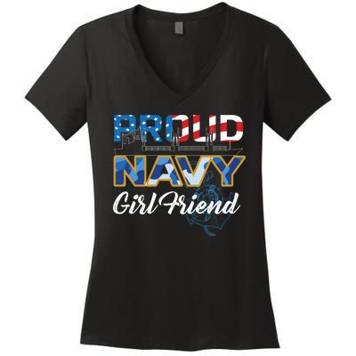 Memorial Day Proud Nav'y GirlFriend Women's V-Neck T-Shirt