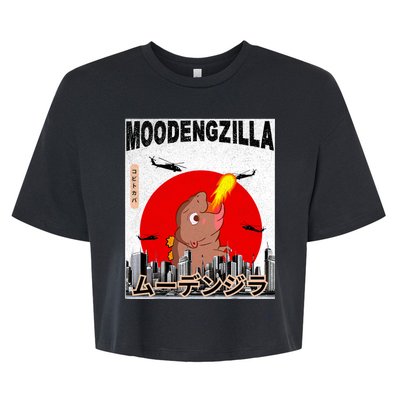 Moo Deng Pygmy Hippopotamus Funny Moodengzilla Bella+Canvas Jersey Crop Tee