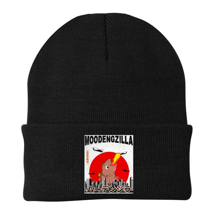 Moo Deng Pygmy Hippopotamus Funny Moodengzilla Knit Cap Winter Beanie