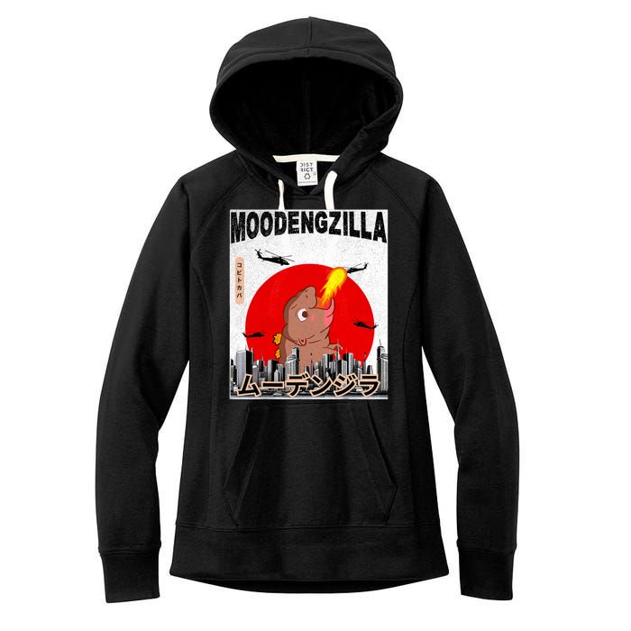 Moo Deng Pygmy Hippopotamus Funny Moodengzilla Women's Fleece Hoodie