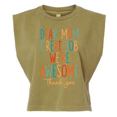 Mother's Day Quote Dear Mom Great Job We're Awesome Garment-Dyed Women's Muscle Tee