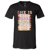 Mother’S Day Quote She Is Mom V-Neck T-Shirt