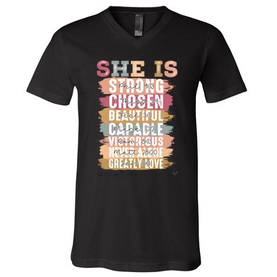 Mother’S Day Quote She Is Mom V-Neck T-Shirt