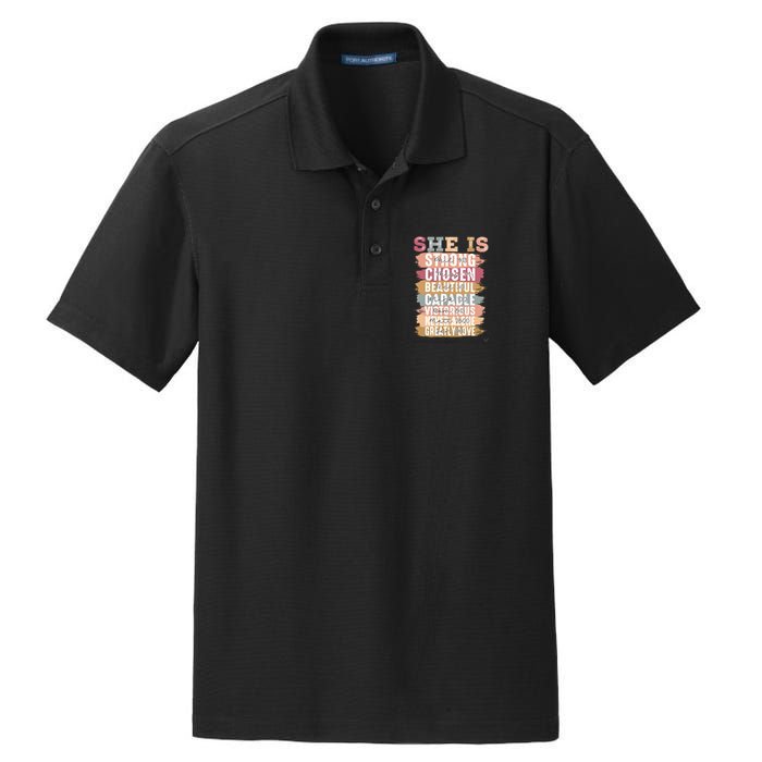 Mother’S Day Quote She Is Mom Dry Zone Grid Polo