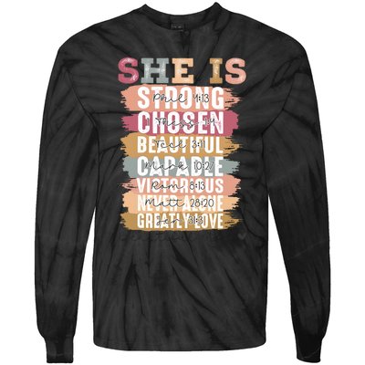 Mother’S Day Quote She Is Mom Tie-Dye Long Sleeve Shirt