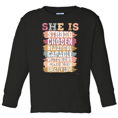 Mother’S Day Quote She Is Mom Toddler Long Sleeve Shirt