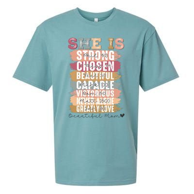 Mother’S Day Quote She Is Mom Sueded Cloud Jersey T-Shirt